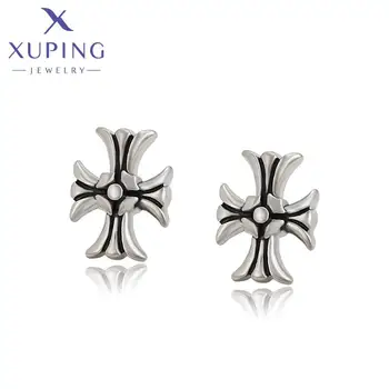 95877 XUPING Jewelry Cross Stainless Stainless Stud Earrings Stockpile Fashion Jewelry Wholesale Bulk Black Gun Plated Earrings