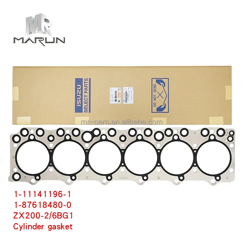 1-11141196-0 1-87618480-0 6BG1 Cylinder Head Gasket for EX200-2 ZX200 Diesel Engine Parts ISP Brand  Excavator Parts