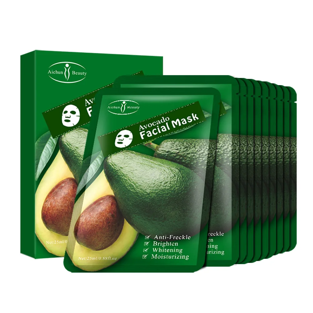 Aichun Beauty Shea Butter Sheet Mask Face Whitening Moisturizing Skin Care Avocado Facial Mask