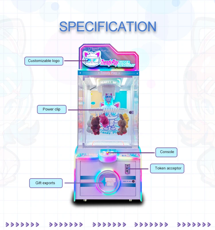 Hot Sale Coin Operated Arcade Cheap Gift Clip Machine Small Plush Toy Clamp Game Machine for Sale
