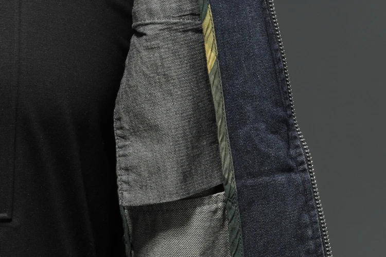 Trendy Spring Autumn Denim Tops Men's Personality Stand Collar Zipper Men Jean Jacket_voghion.com