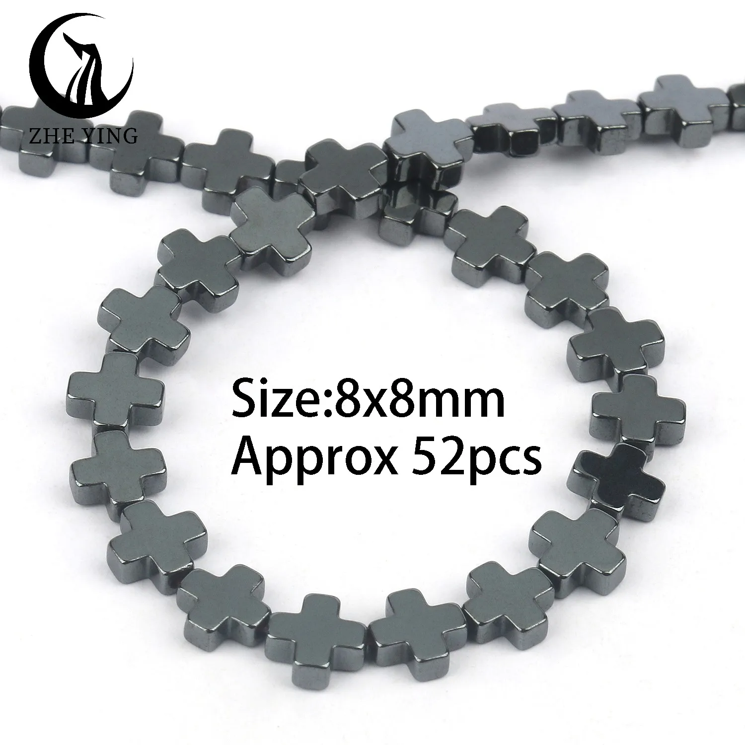 Zhe Ying Natural Black Hematite Beads Charms Heart Star Cross Arrow