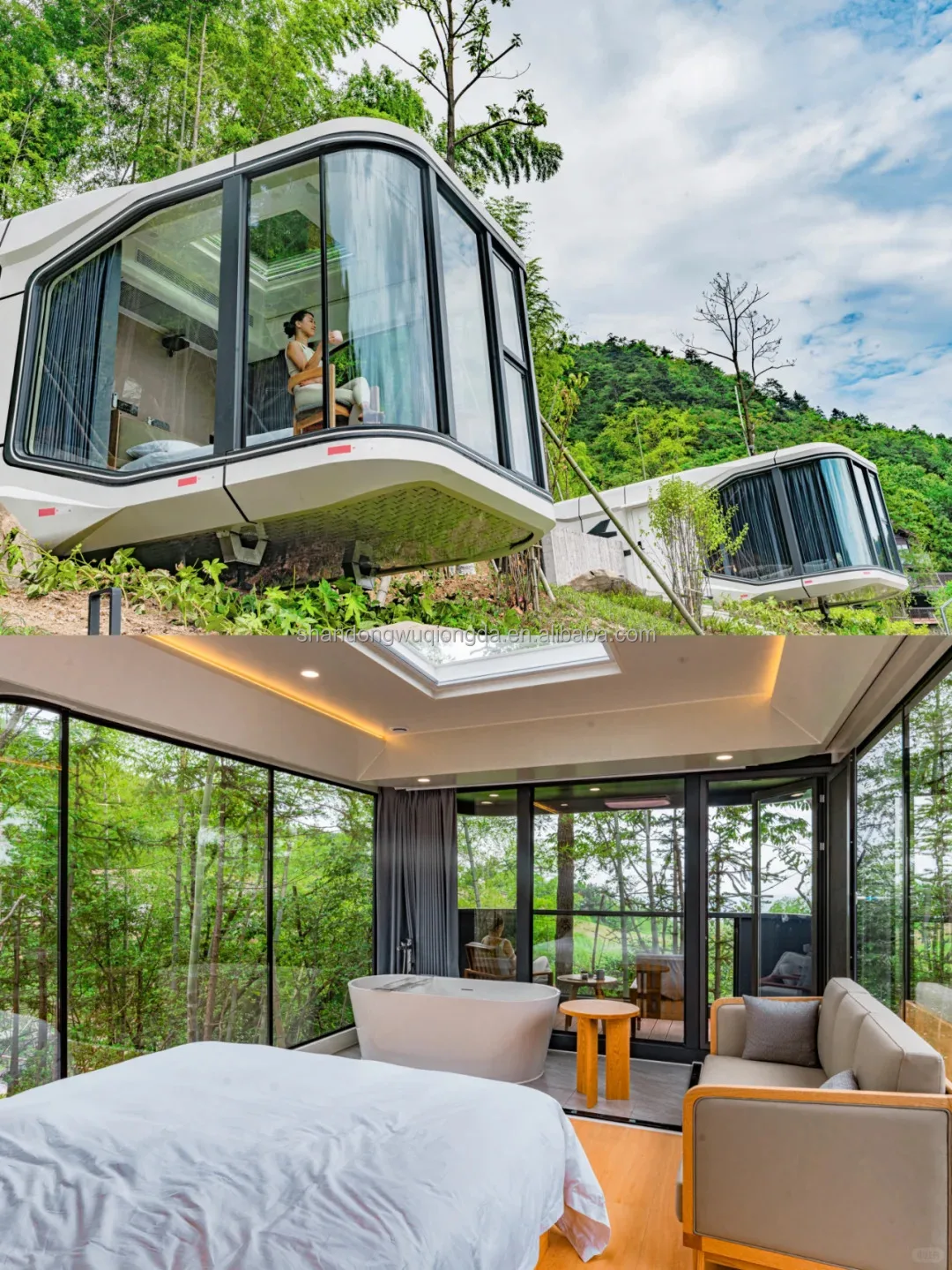 Modern Prefab Hotel Rooms - Customized Tiny Home Space Capsule for ...