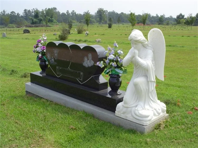 Cheap granite graves tombstone for husband and wife with headstone