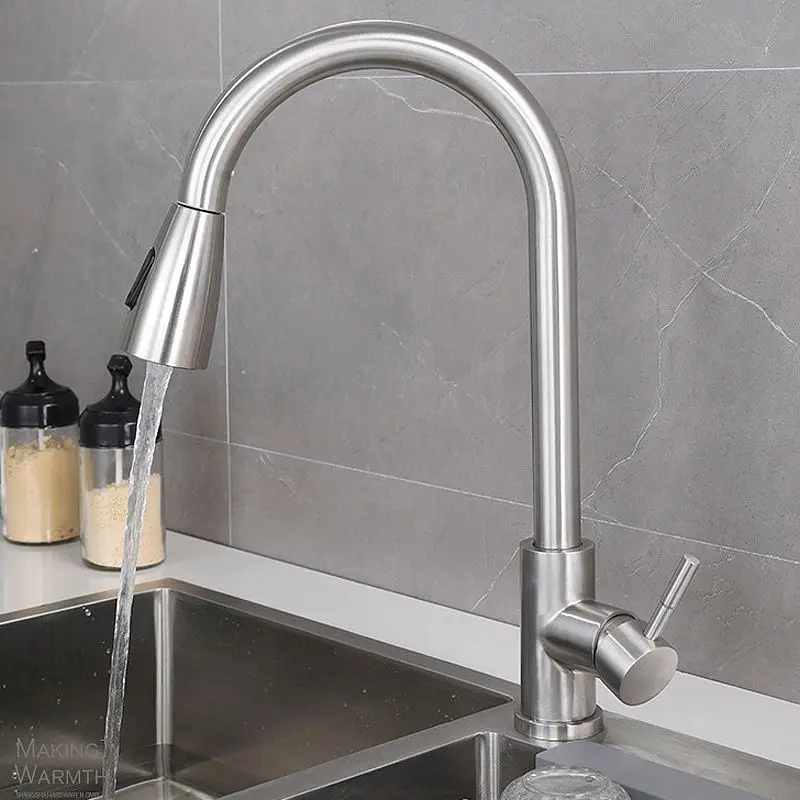 2023 Modern Cheap Kitchen Hot And Cold Faucet 2 Function Pull Down