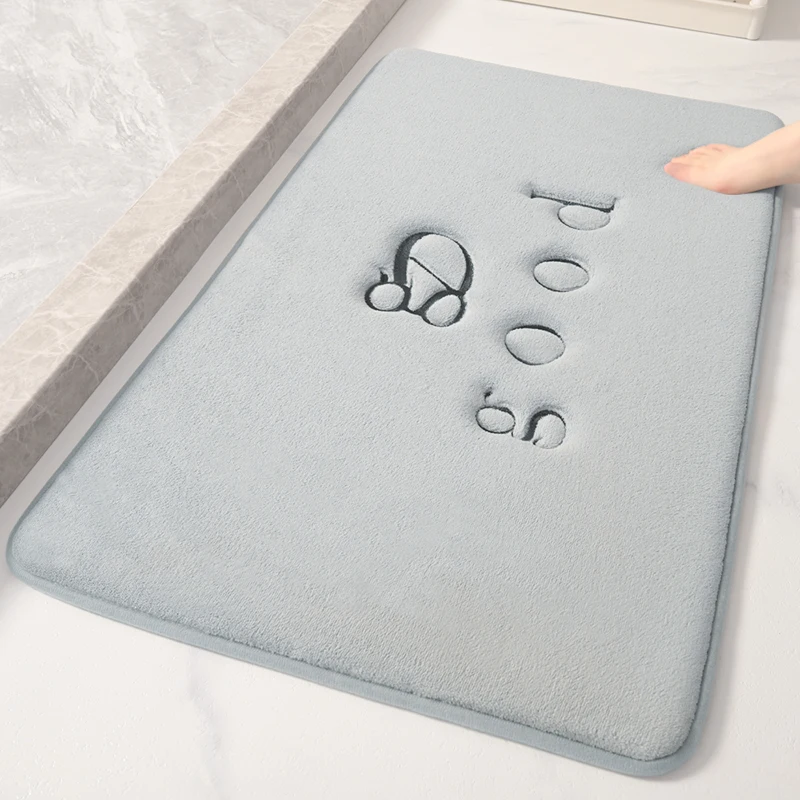 Washable White and Grey Memory Foam Shaggy Bath Mat - High-Absorbency, Eco-Friendly, Non-Slip Bathroom Rugs and Mats, Ideal Floor Mats for a Safe and Comfortable Bathroom Experience