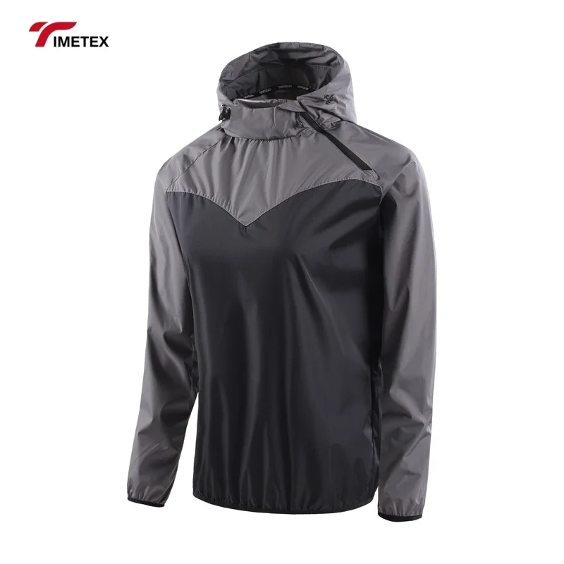 TIMETEX Customized Men's High Quality Plus Size Running Tracksuit Breathable with Front Zipper Hooded Collar Embroidery Printing