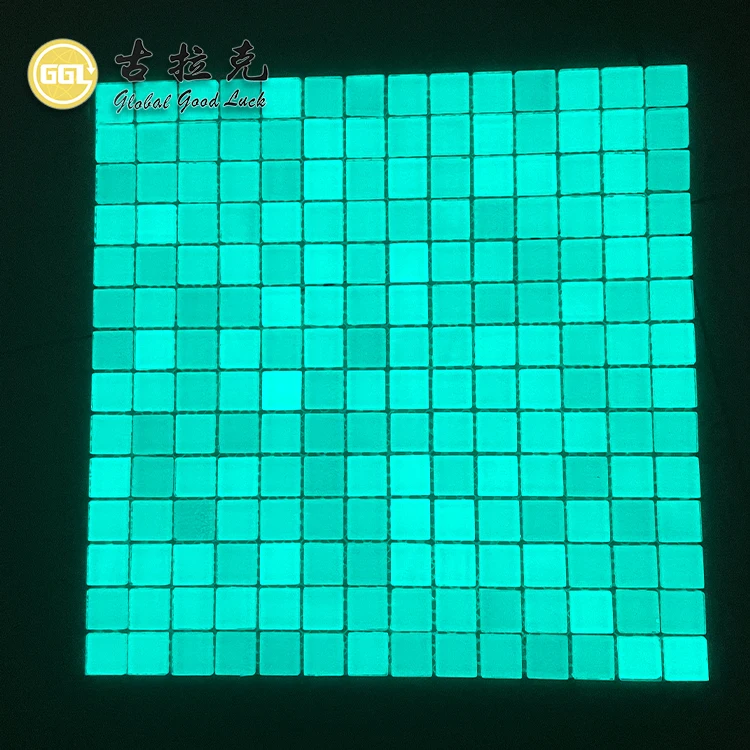 Luminous Green Mosaic Wall Swimming Pool Square Bathroom Glass Mosaic Tile