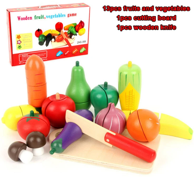 Игрушки для игрового домика пазл деревянное обучение «сделай сам» рука овощи фрукты резка кухонная имитация мини-игрушка модель настольные
