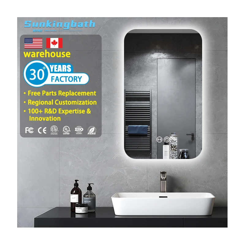 Bedroom Modern Luxury Furniture Smart Led Bathroom Mirror Anti Fog Frontlit Illuminated Wall Hair Salon Mirrors