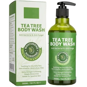 ETRUN ALISA OEM Private Label Body Wash Moisturizing Antifungal Tea Tree Gel Bubbles Antibacterial for Fighting Fungal