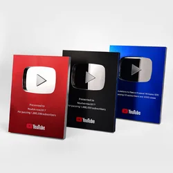 Customizable YT Play Button Plaque for YouTube Creators