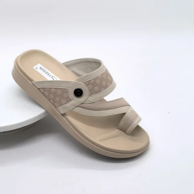 2025 Summer High Quality Soft Sole Men's Pu Leather Beach Slippers Arabic Style Men's Sandals
