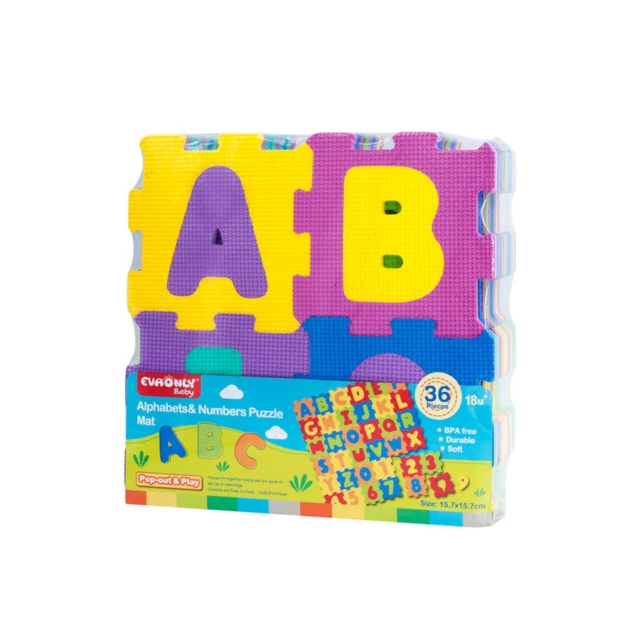 Custom Promotion Alphabet Baby Play Mat Soft Toy Alphabet and Arabic Number Puzzle Kids' Mat