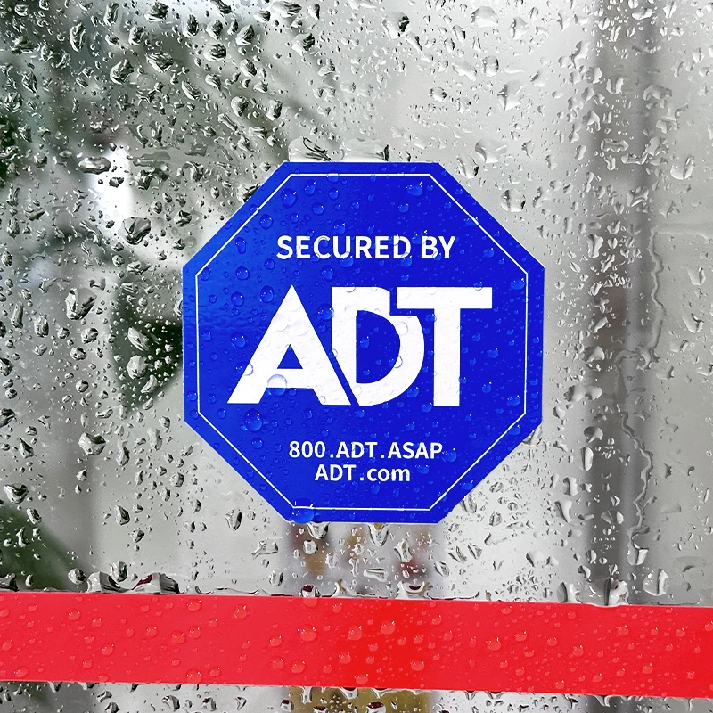 ADT Security Sign Outdoor Durable UV Proof Printing Custom Reusable Removable  Window Decal Double Sided Sticker