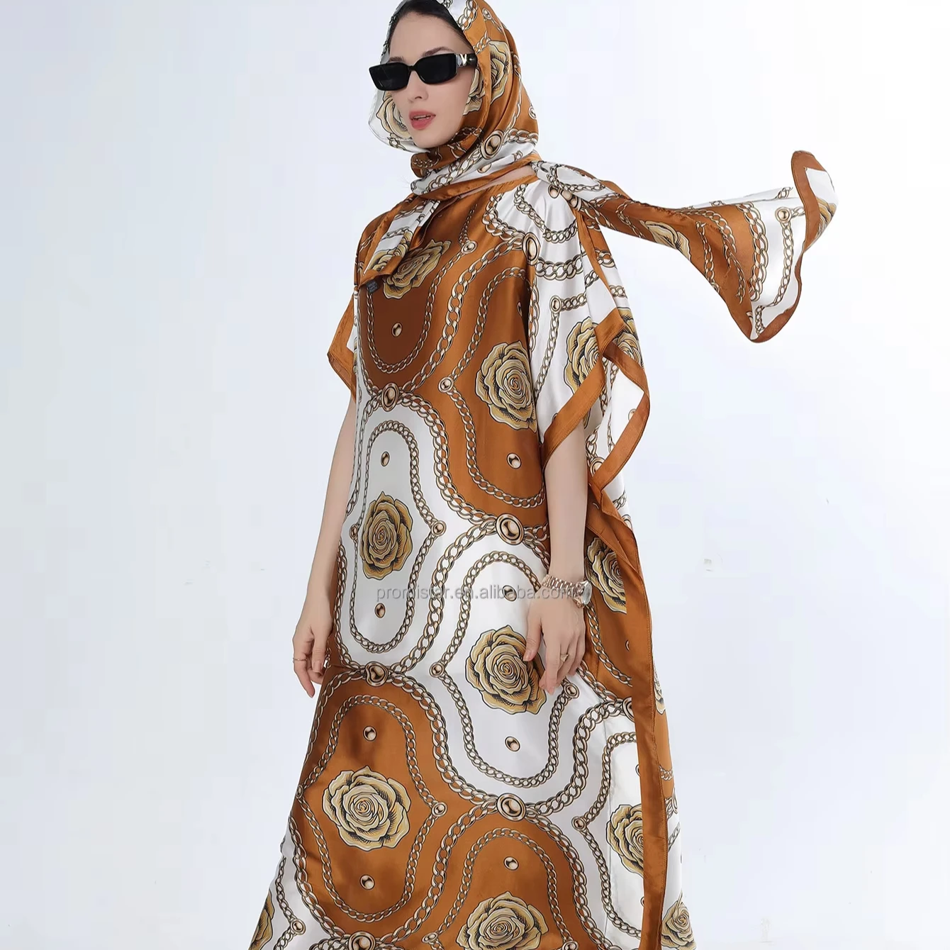 african maternity dress designs PROMISTAR Women's Breathable Polyester Kaftan Set
