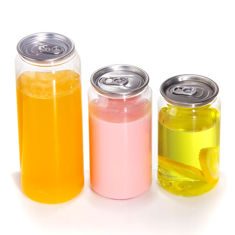 Disposable Easy Open Plastic Can for Coffee Juice Milk Tea
