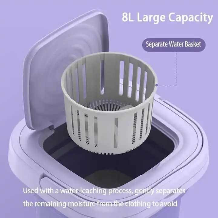 Portable 8L Foldable Mini Washing Machine Underwear Lazy Washing Machine Kids Washing Ma aperçu 2