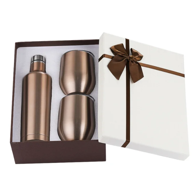 昇華二重壁真空断熱ワインボトルと2ワインタンブラーセット、ワイン