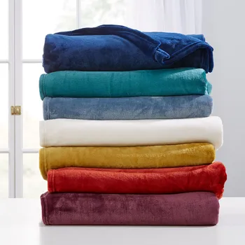 Wholesale Cheap Price Microfiber Solid Flannel Blanket, Customized Soft Polyester Fleece Throw Blanket For Bed Sofa