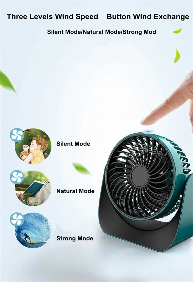 3 Speeds Adjustable Portable Table Fan Cooling Mini Fan Usb Desk Fan