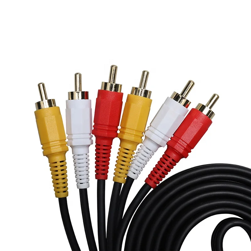 PCER OFC RCA Stereo AV Cable Male to Male 3RCA to 3RCA Audio Video Cable