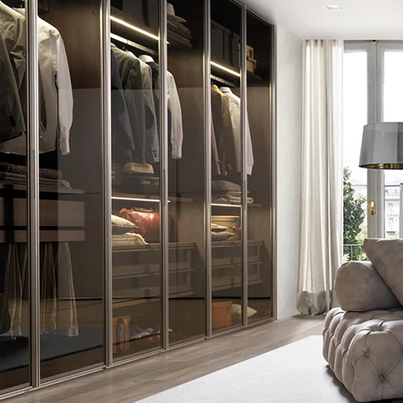 Luxury Modern Bedroom Walk In Closet Aluminum Profile Glass Door ...