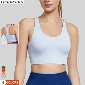 YISHENHON Mid-impact Seamless women yoga bra slim breathable sports bra runninng fitness beauty back underwear with high quality