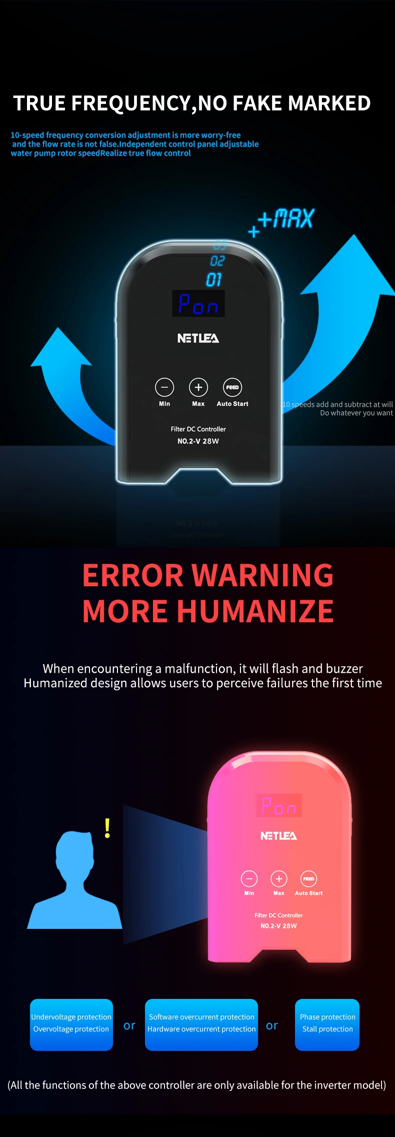 Netlea No.2v Dc Frequency Canister Aquarium Filter With Error Warning