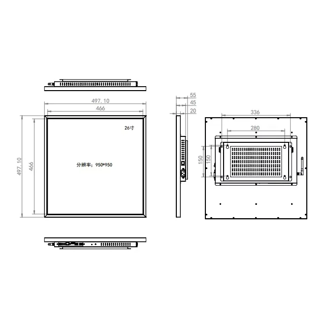 High Quality 26-Inch Ultra Slim Square LCD Display Monitor 950x950 Resolution LCD Screen Square Digital for Digital Signage supplier