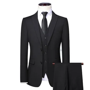 3 Pcs Two-piece Set Prom Terno Masculino Wedding Slim Fit Blazer Formal Peaked Lapel Men's Suit