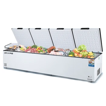 -23-0/2-8 Commercial Hotel Kitchen Equipment Stainless Steel Two Big Door  Portable  Deep 4 Door Chest Freezer