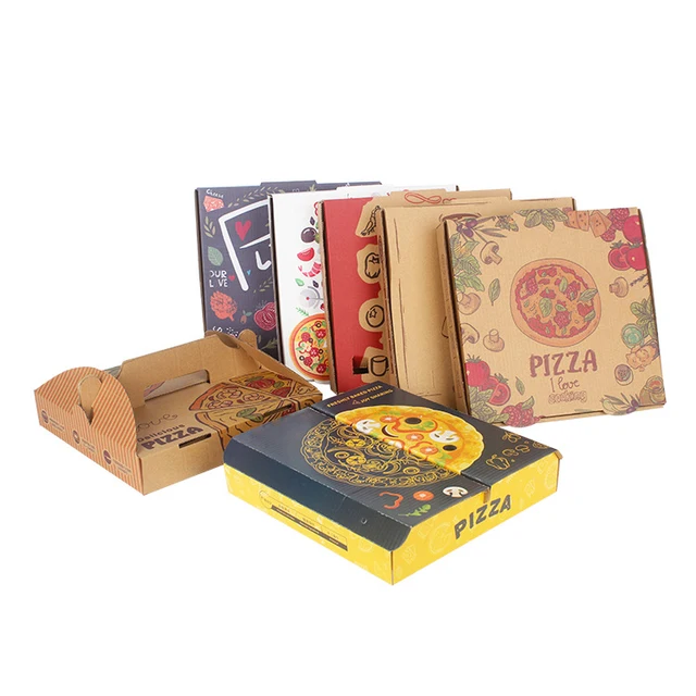 Free Design Custom Pizza Box Cake Box Corrugated Board Disposable Carton Food Snack Box Packaging Paper Folders