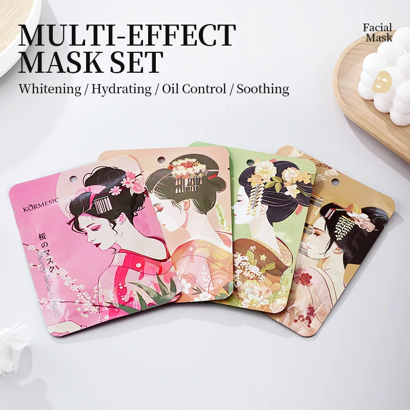 KORMESIC 25ml Bran Whitening Antioxidant Facial Mask Matcha Oil Control Cherry Blossom Anti-Acne Moisturising Rice Wine Sheet