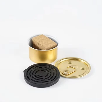 Empty Car Freshener & Aromatherapy Cans Golden Aluminum Cans with Plastic Cover Blocks