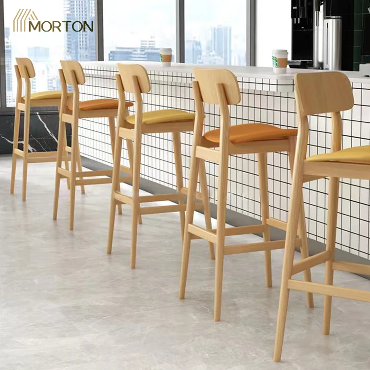 solid wood restaurant bar stools