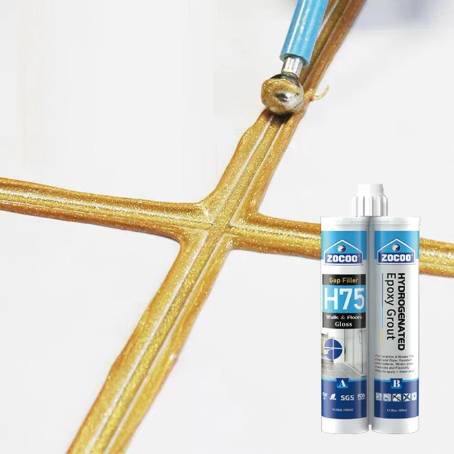 ZOCOO Anti-Yellowing Silica Sand Matte AB Glue Two Component Hydrogenated Mosaic Tile Gap Fill Epoxy Tile Grout Caulk