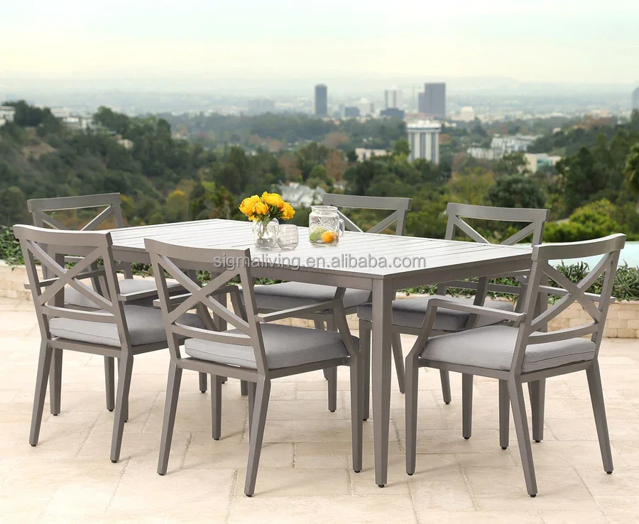 Garden sets table and chair outdoor furniture aluminum 7-piece dining set