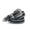 Double row rivet three-piece set (3.0cm wide) -Black