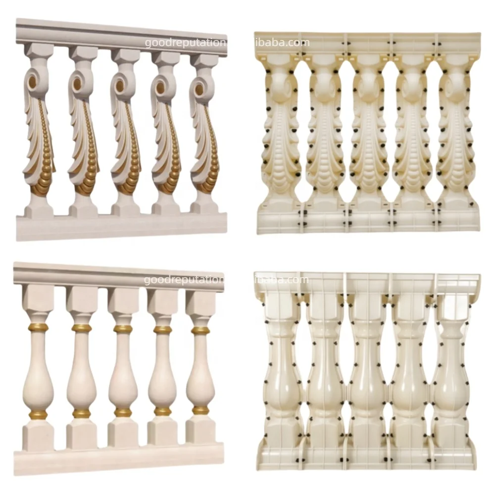 Abs High Precision Plastic Injection Concrete Cement Railings Balustrades Handrails Mold for Villa House Stair Balcony Designs