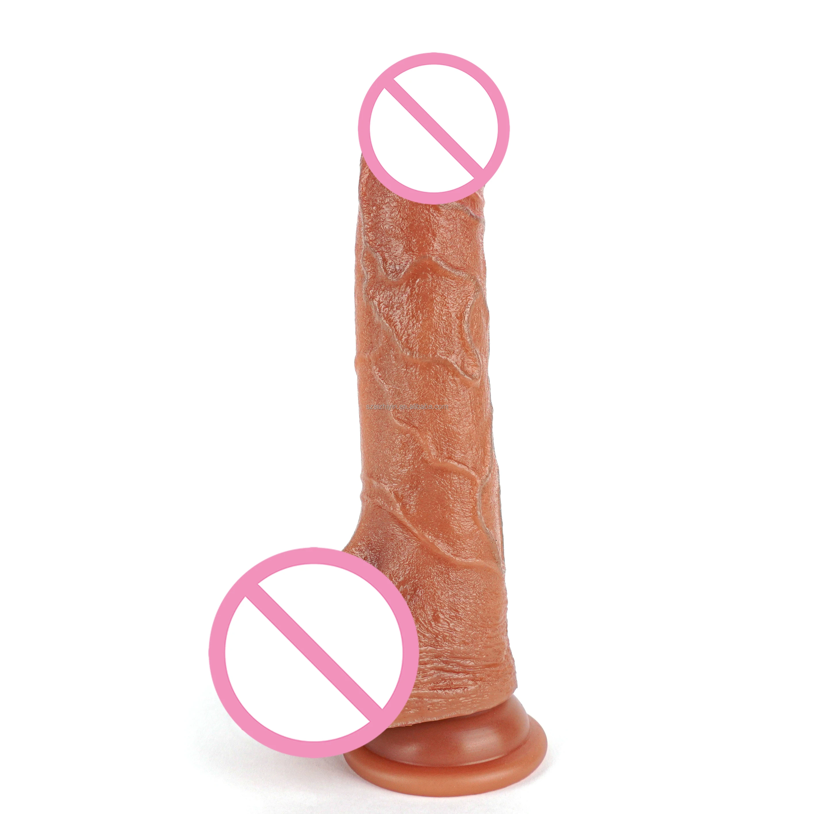 Realistic Women's Vibrator Dildo Sex Toy Pulsating Thrusting Features Automatic Updown Telescopic Real Skin Feeling Silicone