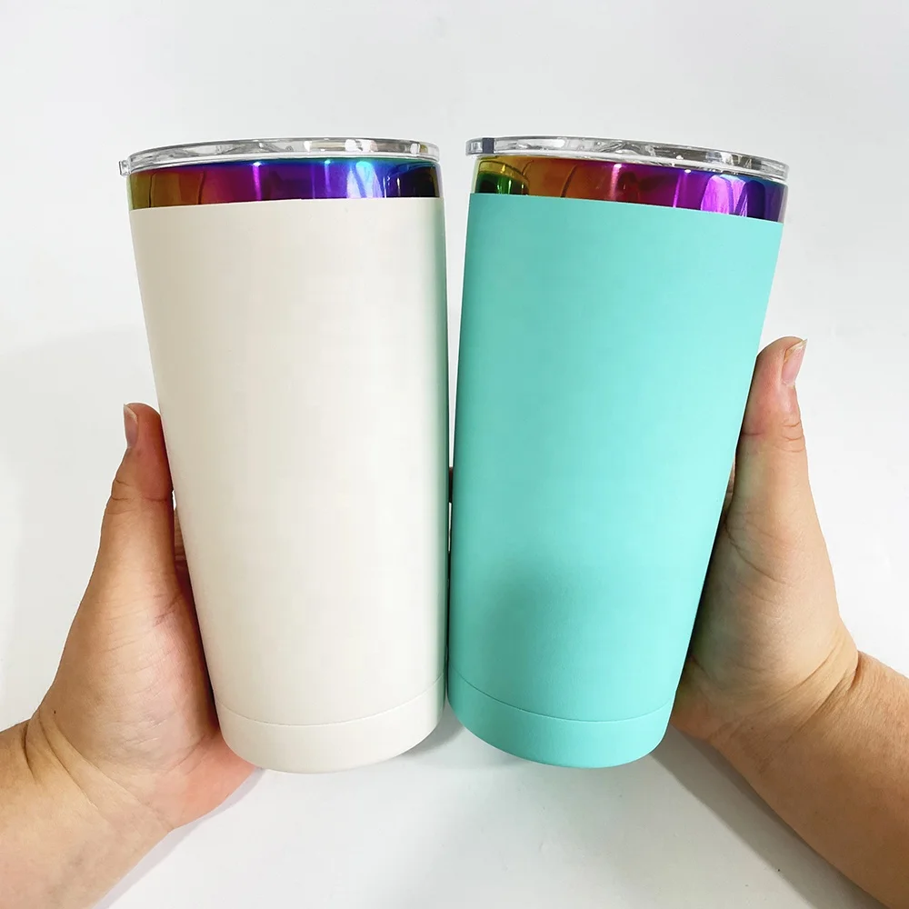 Hogg Regenbogen-Edelstahlbecher 850 Ml – Pulverbeschichtet, Für Lasergravur, Isoliert, Mit Deckel & Strohhalm