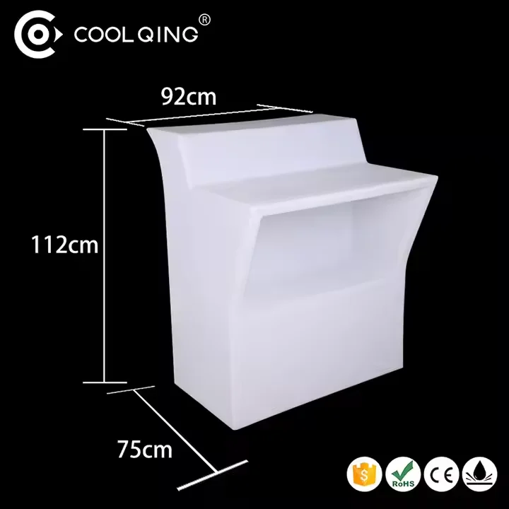 product modern 16 color changing led glowing ip65 rated waterproof pe plastic counter table with remote control for home bar application-1