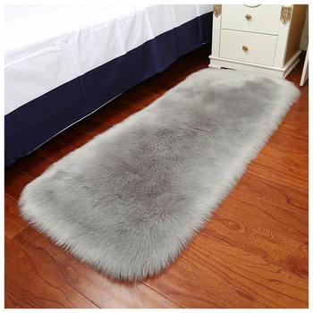 Bedroom Carpet Soft Fluffy Sheepskin Fur Area Rugs Living Room Bedroom Floor Mat White Pink Grey Warm Faux Fur Beaside rug