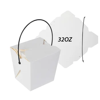 Customized 32oz Fold Kraft Paper Restaurant Take Out Packaging Noodle ...