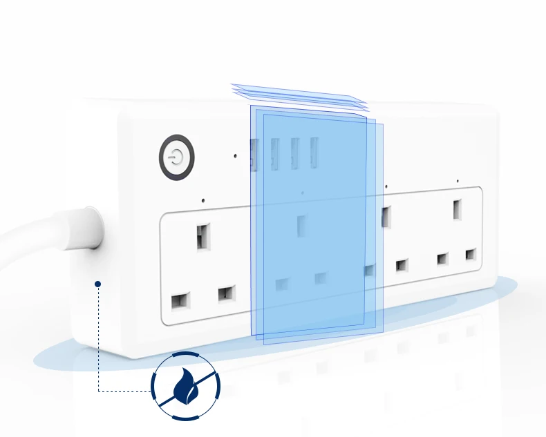Умный удлинитель с 4 розетками и 4 USB-портами