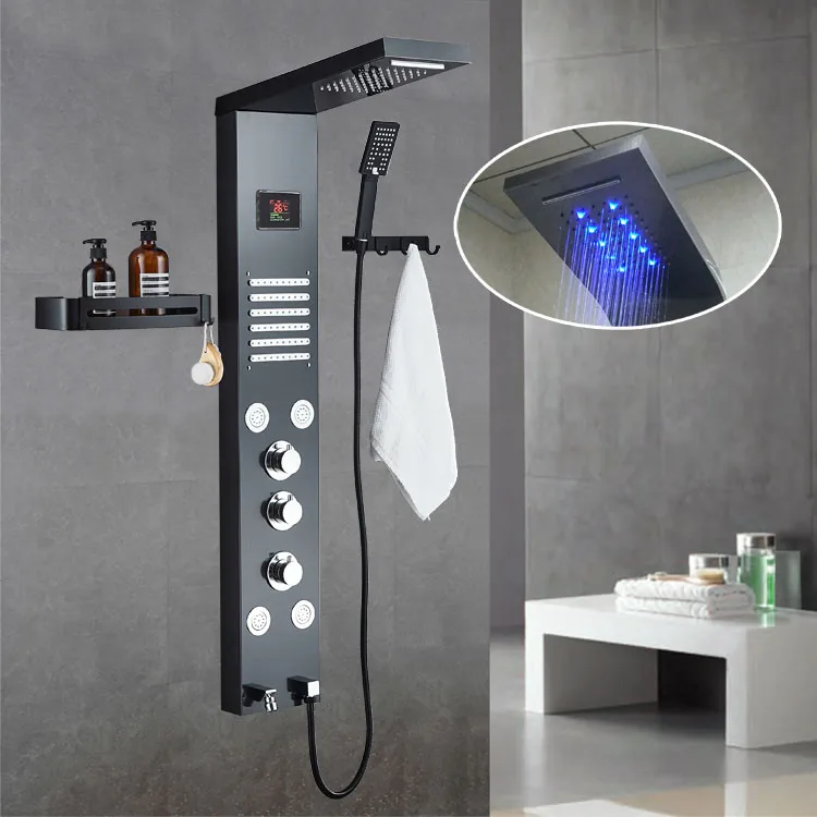 Smart Led Digital Display Mutifunctions Portable Shower Set Stainless