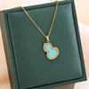 Gold  necklace-tiffany blue