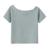 Gray short-sleeved top