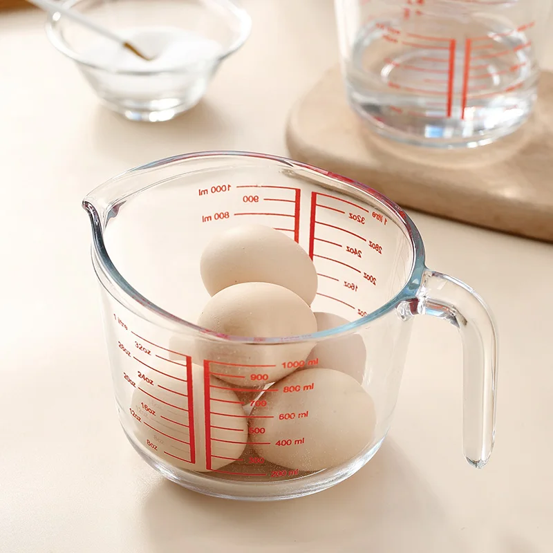 Maxbell Clear Measuring Cup with Handle and Spout Water Milk Liquid Measure  Cooking 1000ml